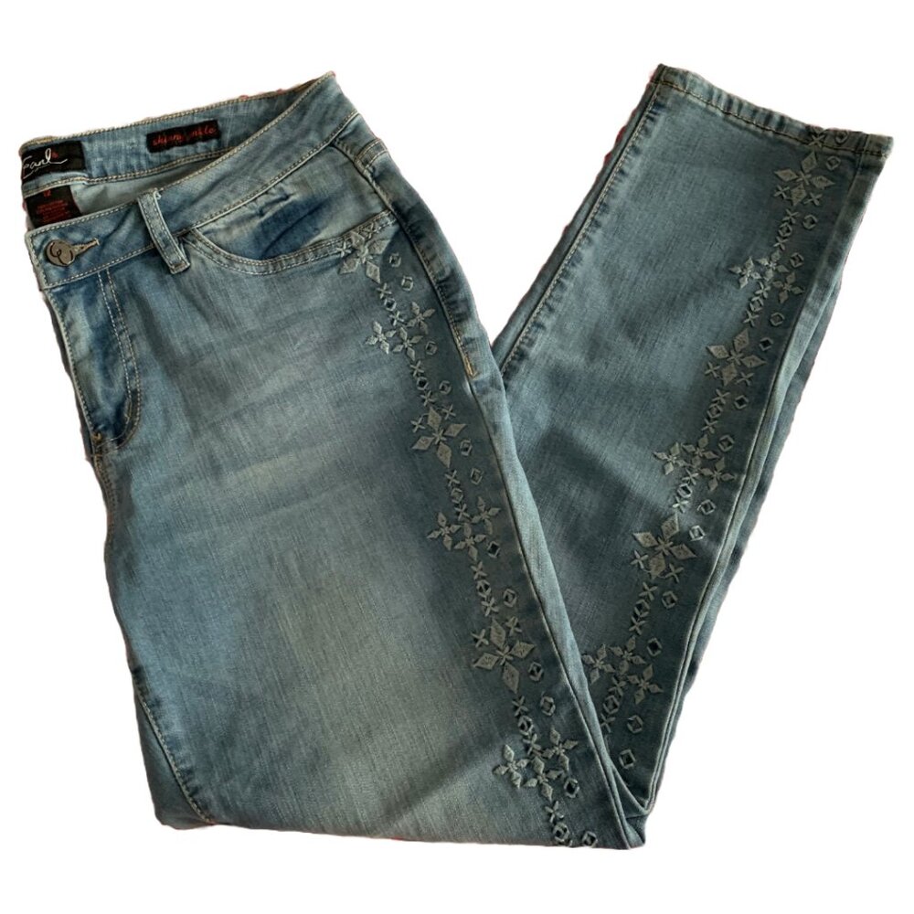 EARL JEANS Women's Embroidered Ankle Skinny Jeans Sz 12 - Picture 4 of 5